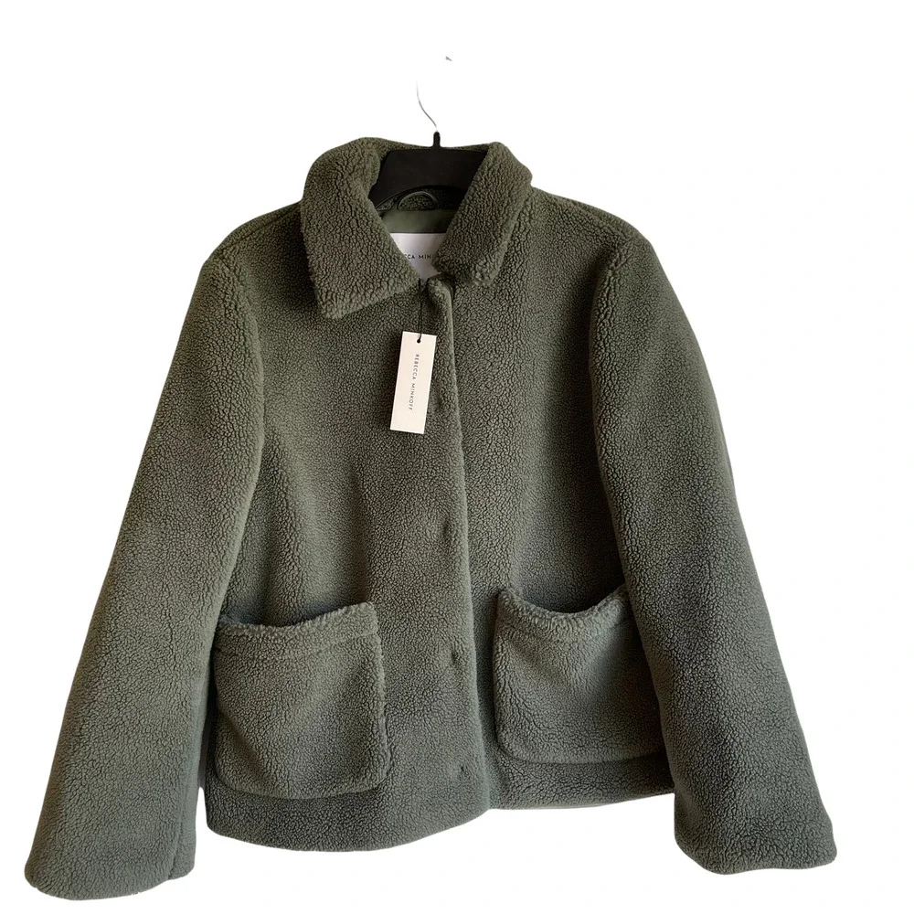 New REBECCA MINKOFF Women's Sherpa Teddy Jacket Size M NWT - Picture 4 of 8
